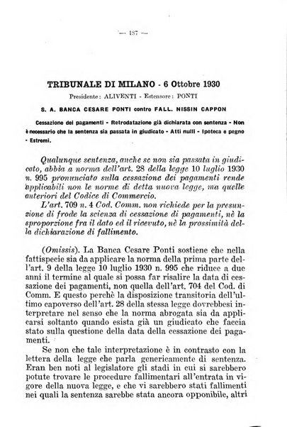 Il diritto fallimentare e delle società commerciali rivista di dottrina e giurisprudenza