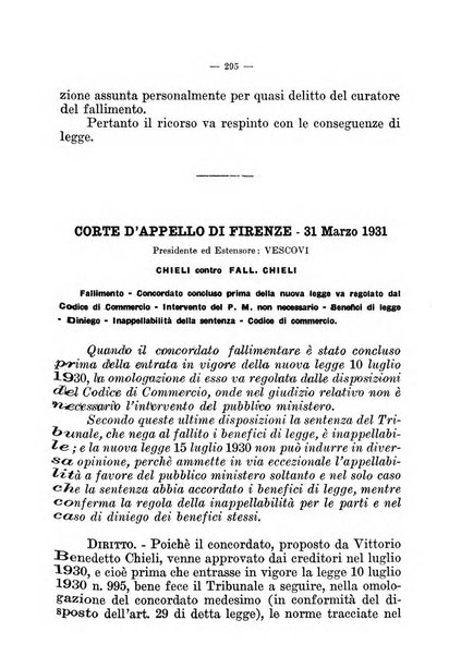 Il diritto fallimentare e delle società commerciali rivista di dottrina e giurisprudenza