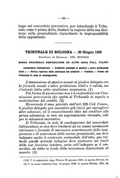 Il diritto fallimentare e delle società commerciali rivista di dottrina e giurisprudenza