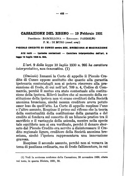 Il diritto fallimentare e delle società commerciali rivista di dottrina e giurisprudenza