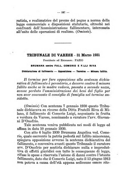 Il diritto fallimentare e delle società commerciali rivista di dottrina e giurisprudenza