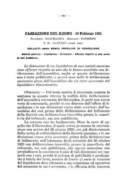 Il diritto fallimentare e delle società commerciali rivista di dottrina e giurisprudenza