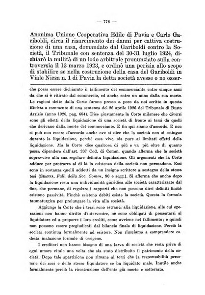 Il diritto fallimentare e delle società commerciali rivista di dottrina e giurisprudenza