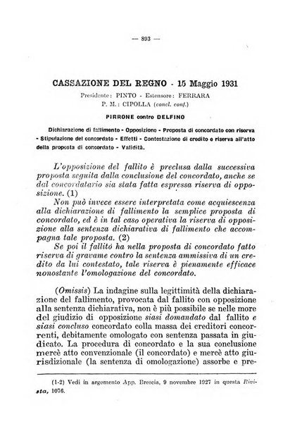 Il diritto fallimentare e delle società commerciali rivista di dottrina e giurisprudenza