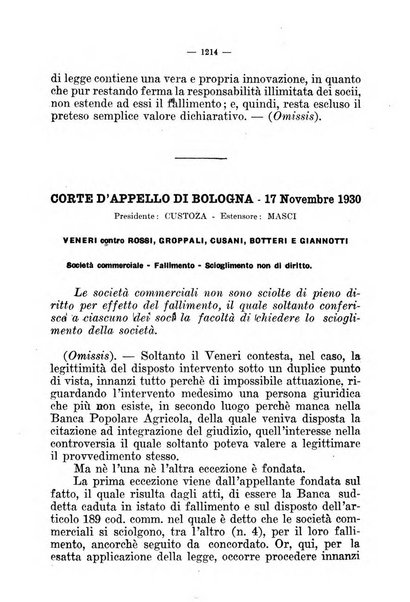 Il diritto fallimentare e delle società commerciali rivista di dottrina e giurisprudenza