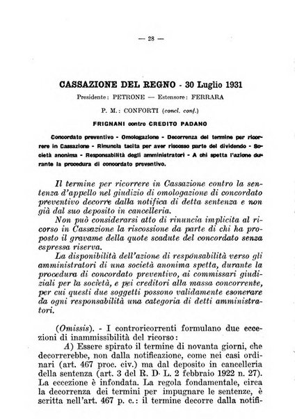 Il diritto fallimentare e delle società commerciali rivista di dottrina e giurisprudenza