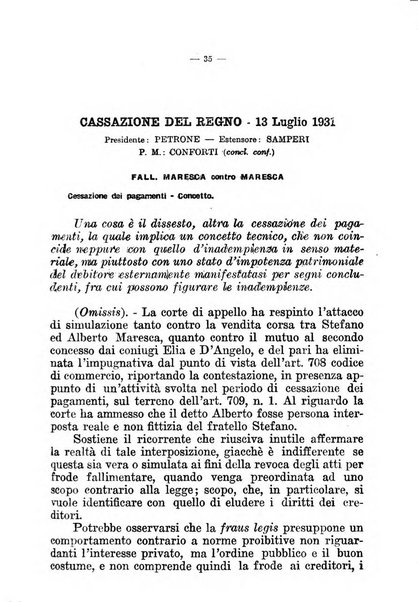 Il diritto fallimentare e delle società commerciali rivista di dottrina e giurisprudenza