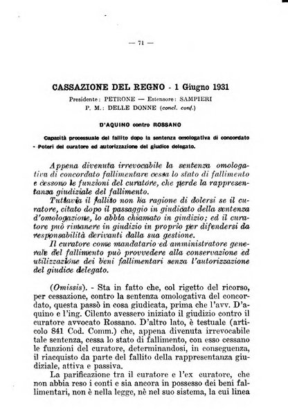 Il diritto fallimentare e delle società commerciali rivista di dottrina e giurisprudenza