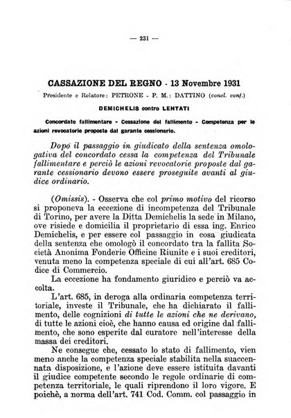 Il diritto fallimentare e delle società commerciali rivista di dottrina e giurisprudenza