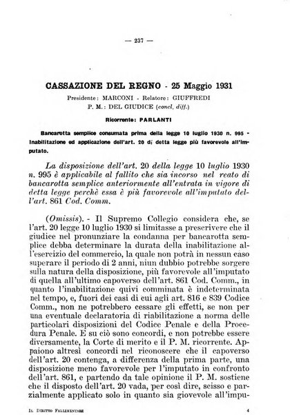 Il diritto fallimentare e delle società commerciali rivista di dottrina e giurisprudenza