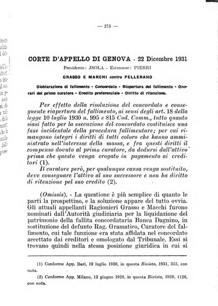 Il diritto fallimentare e delle società commerciali rivista di dottrina e giurisprudenza