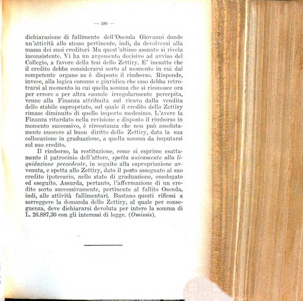 Il diritto fallimentare e delle società commerciali rivista di dottrina e giurisprudenza