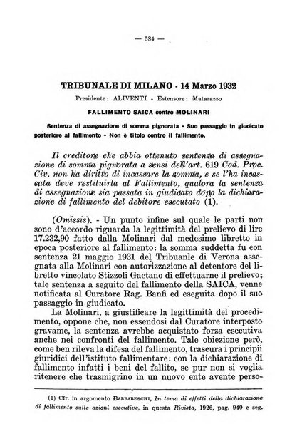 Il diritto fallimentare e delle società commerciali rivista di dottrina e giurisprudenza