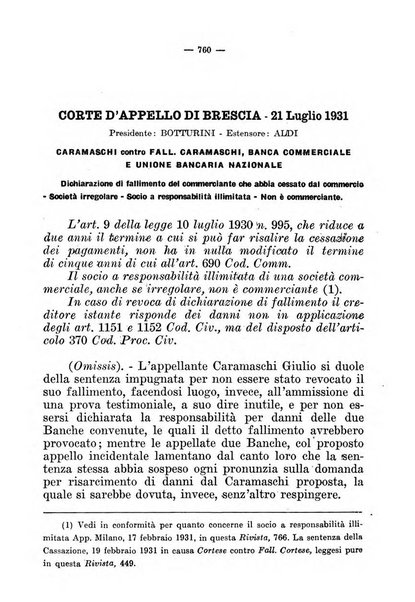 Il diritto fallimentare e delle società commerciali rivista di dottrina e giurisprudenza