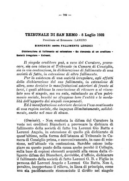 Il diritto fallimentare e delle società commerciali rivista di dottrina e giurisprudenza