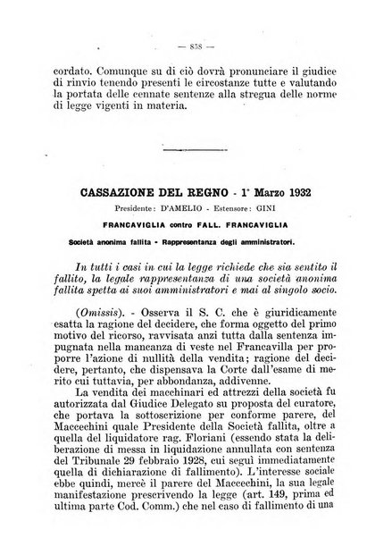 Il diritto fallimentare e delle società commerciali rivista di dottrina e giurisprudenza