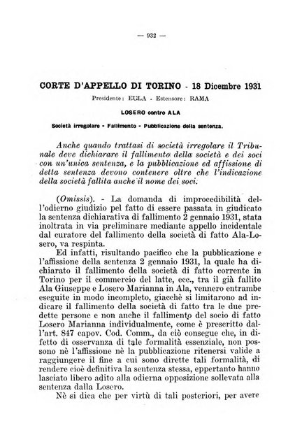 Il diritto fallimentare e delle società commerciali rivista di dottrina e giurisprudenza