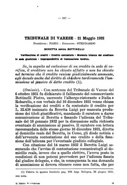 Il diritto fallimentare e delle società commerciali rivista di dottrina e giurisprudenza