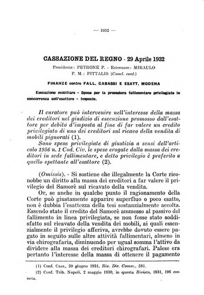 Il diritto fallimentare e delle società commerciali rivista di dottrina e giurisprudenza