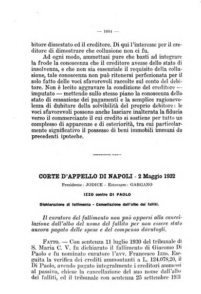 Il diritto fallimentare e delle società commerciali rivista di dottrina e giurisprudenza