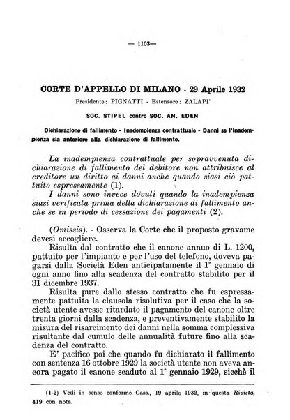 Il diritto fallimentare e delle società commerciali rivista di dottrina e giurisprudenza