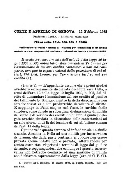 Il diritto fallimentare e delle società commerciali rivista di dottrina e giurisprudenza