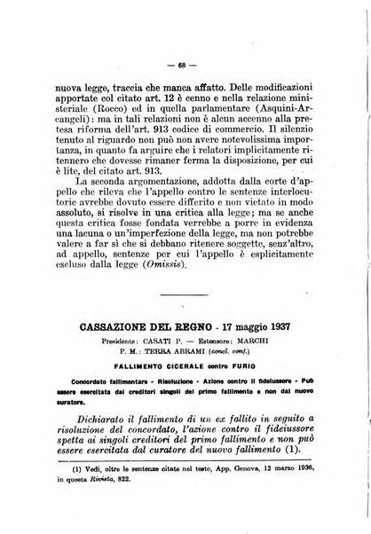 Il diritto fallimentare e delle società commerciali rivista di dottrina e giurisprudenza