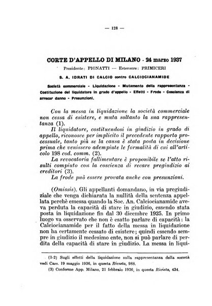 Il diritto fallimentare e delle società commerciali rivista di dottrina e giurisprudenza