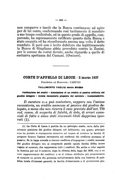 Il diritto fallimentare e delle società commerciali rivista di dottrina e giurisprudenza