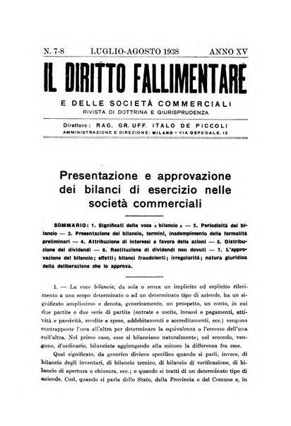 Il diritto fallimentare e delle società commerciali rivista di dottrina e giurisprudenza