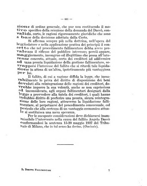 Il diritto fallimentare e delle società commerciali rivista di dottrina e giurisprudenza