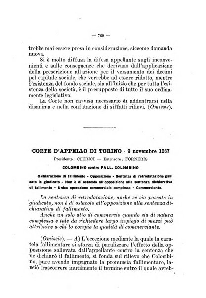 Il diritto fallimentare e delle società commerciali rivista di dottrina e giurisprudenza