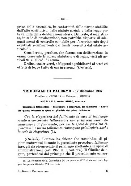 Il diritto fallimentare e delle società commerciali rivista di dottrina e giurisprudenza