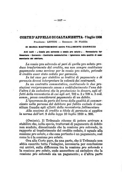 Il diritto fallimentare e delle società commerciali rivista di dottrina e giurisprudenza