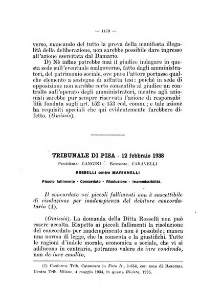 Il diritto fallimentare e delle società commerciali rivista di dottrina e giurisprudenza