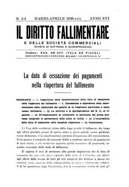 Il diritto fallimentare e delle società commerciali rivista di dottrina e giurisprudenza