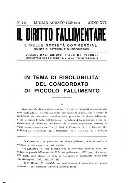 Il diritto fallimentare e delle società commerciali rivista di dottrina e giurisprudenza