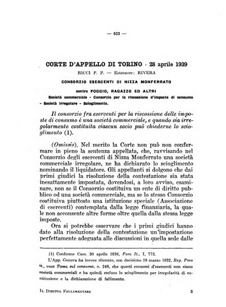 Il diritto fallimentare e delle società commerciali rivista di dottrina e giurisprudenza