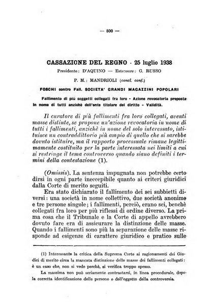 Il diritto fallimentare e delle società commerciali rivista di dottrina e giurisprudenza