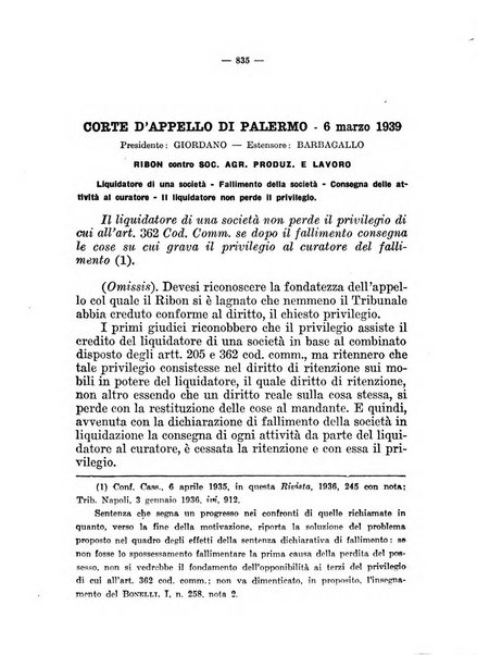 Il diritto fallimentare e delle società commerciali rivista di dottrina e giurisprudenza