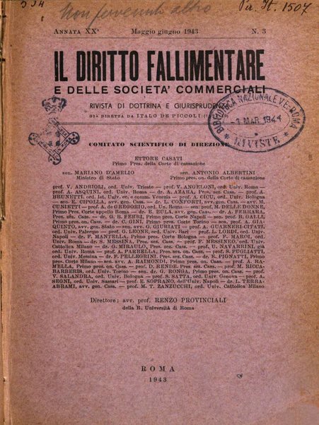 Il diritto fallimentare e delle società commerciali rivista di dottrina e giurisprudenza