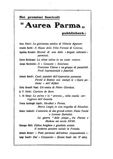 Aurea Parma rivista di storia, letteratura, arte