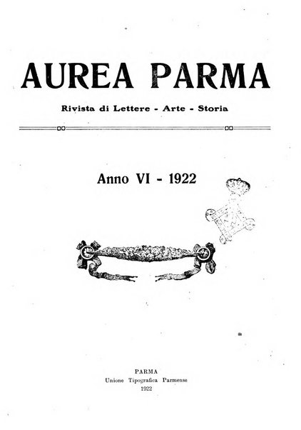 Aurea Parma rivista di storia, letteratura, arte