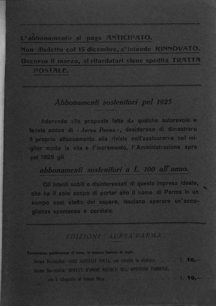 Aurea Parma rivista di storia, letteratura, arte