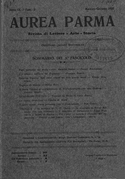 Aurea Parma rivista di storia, letteratura, arte