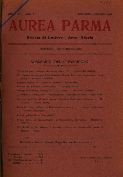 Aurea Parma rivista di storia, letteratura, arte