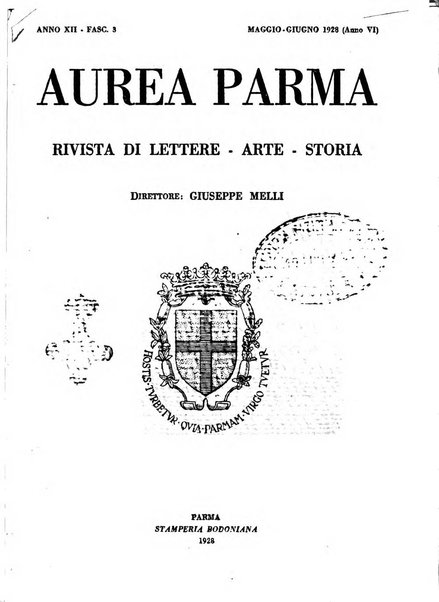 Aurea Parma rivista di storia, letteratura, arte