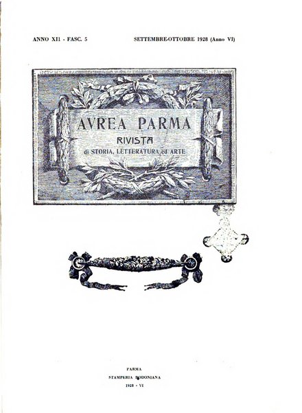 Aurea Parma rivista di storia, letteratura, arte