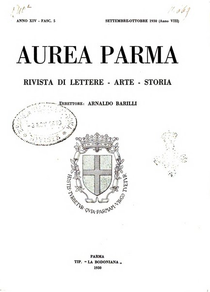 Aurea Parma rivista di storia, letteratura, arte