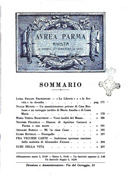 Aurea Parma rivista di storia, letteratura, arte